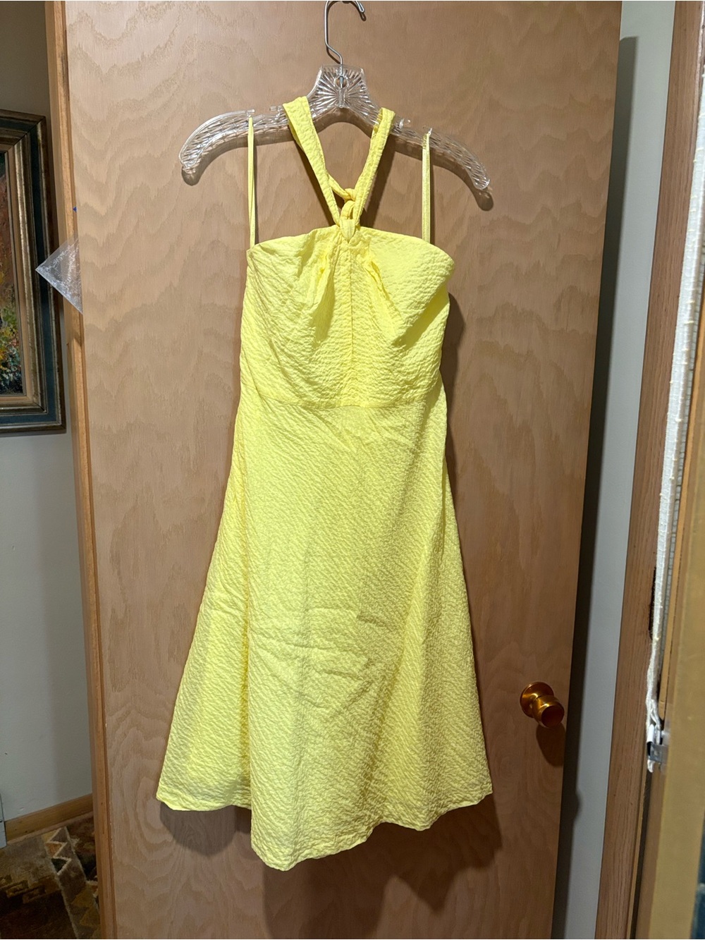 J. Crew Yellow Knotted Halter Dress